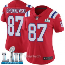Womens New England Patriots #87 Rob Gronkowski Game Red Super Bowl Vapor Alternate Jersey Bestplayer